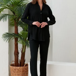 Ensemble Chemisier et Pantalon Noir