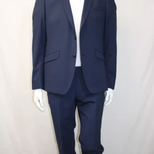 Costume 2 Pieces Toile Unie Las Bang Bleu Moyen