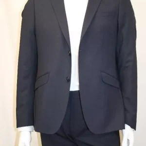 Costume 2 Pieces Toile Unie Las Bang Bleu Fonce