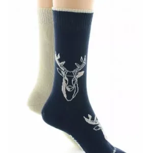 Accessoire Chaussettes Reversible Cerf Beige Clair