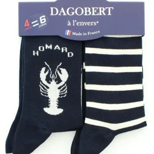 Accessoire Chaussettes Lot 4 = 6 Bleu Fonce