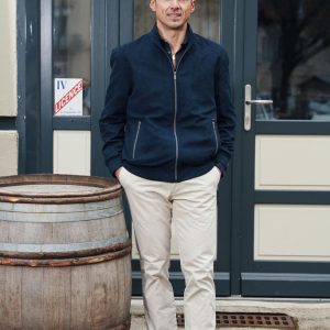 Grosse Piece Blouson Micro Perfos Bleu Fonce