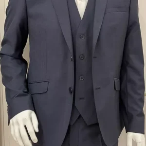 Costume 3 Pieces Toile 2 Tons Las Bang Casino Bleu Fonce