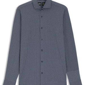 Chemise Manches Longues Ville Performance Losange Bleu Fonce