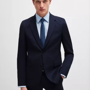 Costume 2 Pieces Faux Uni Bleu Fonce