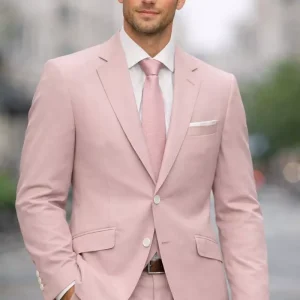 Costume 2 Pieces Serge Rose Las Bang Rose Clair