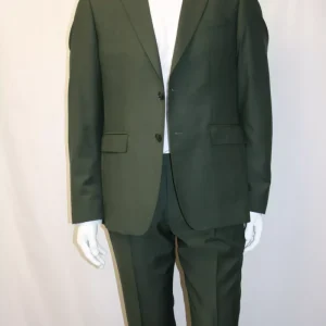 Costume 2 Pieces Toile 2 Tons Actu Zen Kaki Fonce