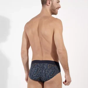 Accessoire Slip Imprime Vegetal Bleu Fonce