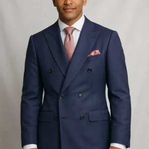 Costume 2 Pieces Rayure Croise Vcroise Londres Bleu Fonce