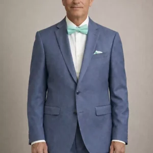 Costume 2 Pieces Serge Unie Ardoise Actu Zen Bleu Moyen