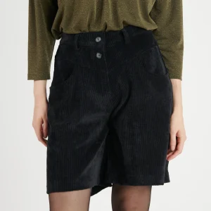 BERMUDA LONG VELOURS DAMON NOIR