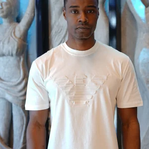 T-shirt EA Blanc en Coton Premium