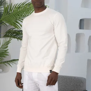 Sweatshirt Blanc à Manches Longues