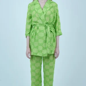 Ensemble de Détente Chic à Imprimé Gucci-Vert