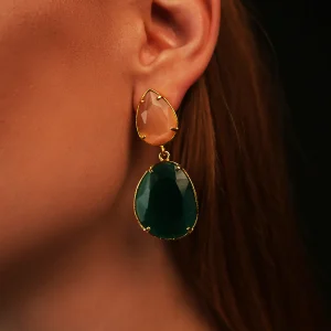 Boucles d'Oreilles "Glowing Ember" Creme-Verte