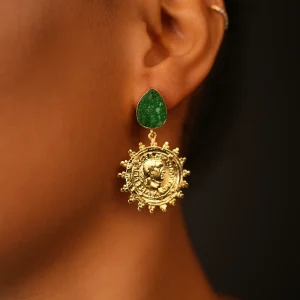 Boucles d'Oreille "Enigma" Vertes