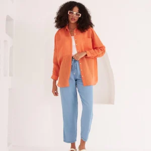 Chemise Oversize en Coton Texturé