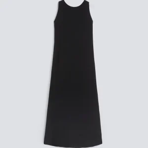 ABITO LUNGO IN SETA CON FIOCCO - NERO