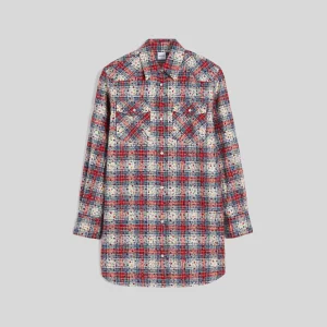 ABITO CHEMISIER CORTO CON MOTIVO CHECK E FIORI - MULTICOLOR