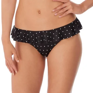 Bas de maillot de bain slip à volants Jewel Cove Noir